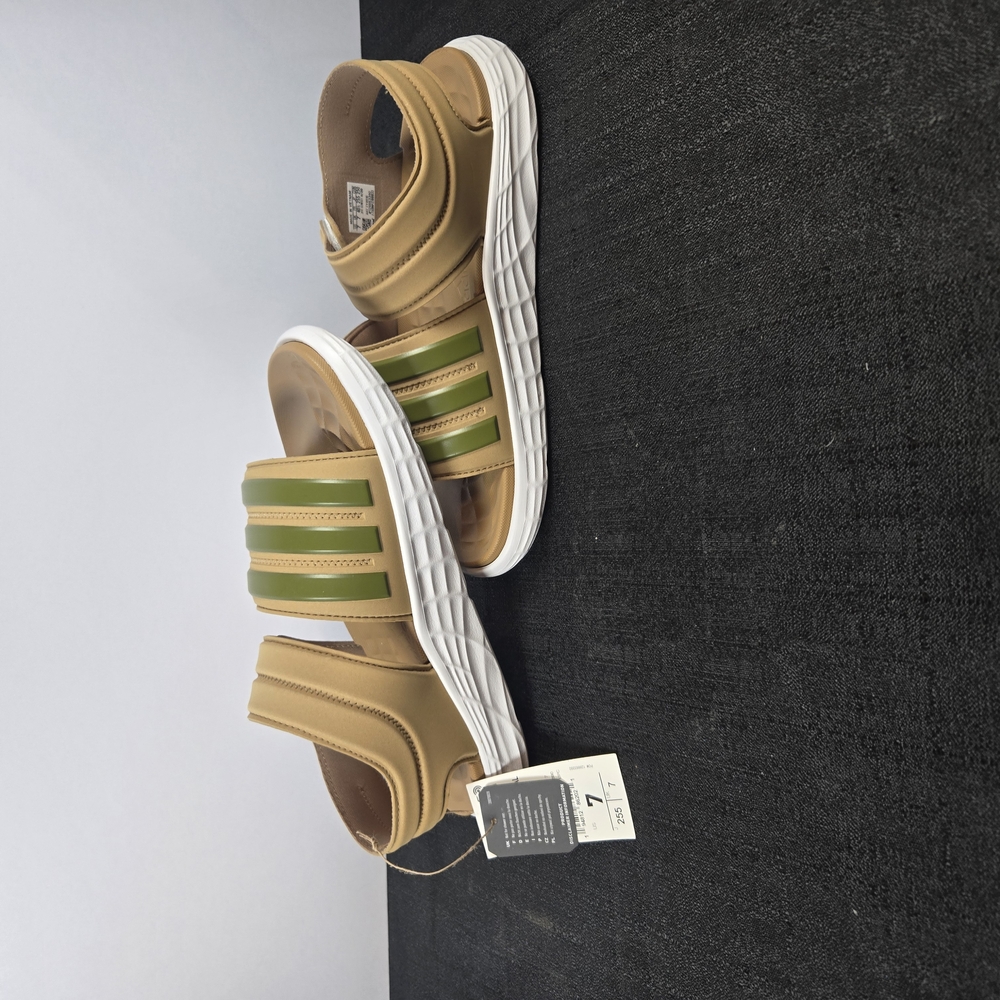 Adidas Tan and Green Sandals